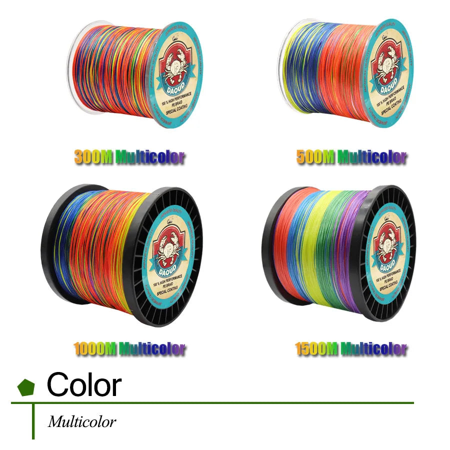 Braided Fishing Line 16 Strands PE Braid Multicolor Super Power Multifilament Crap Fishing