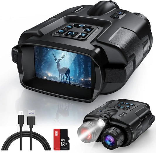 Night Vision Binoculars 4K Infrared 5000mAH Rechargeable 8X Digital Zoom 600 Meters Darkness Goggles