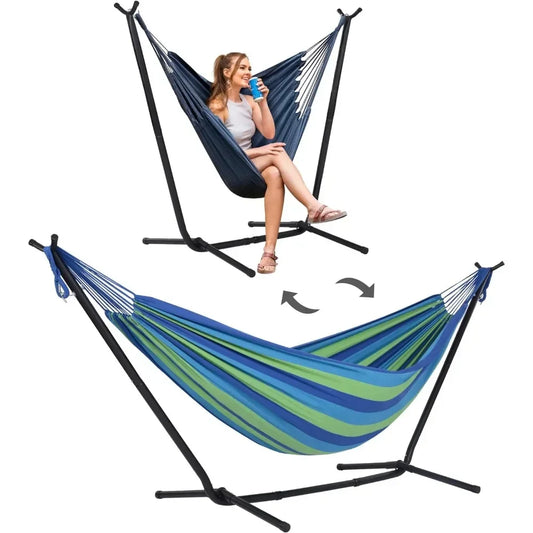 Hammock Chair with Stand, 475 Lbs Capacity, Heavy Duty Two Person Hammocks with Stand