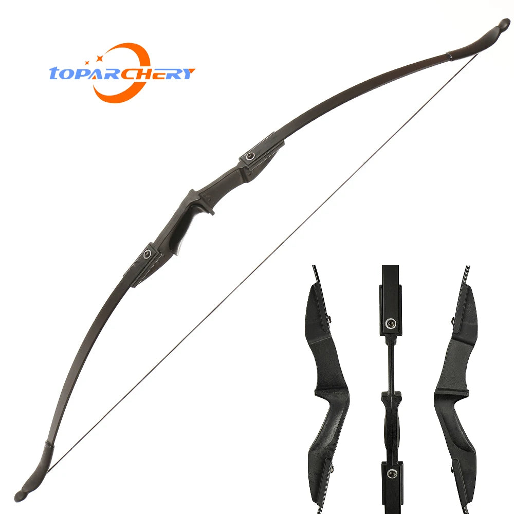 Archery 57" Takedown Recurve Bow Hunting Black Long Bow for Beginner Teenagers Right Left Hand