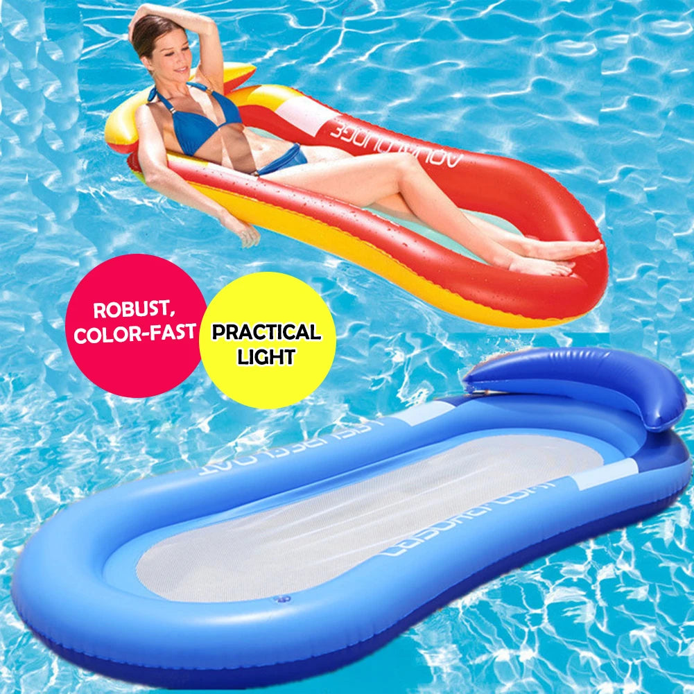 2024 Outdoor Foldable Water Hammock Inflatable Swimming Pool Mattress Lounge Bed Beach