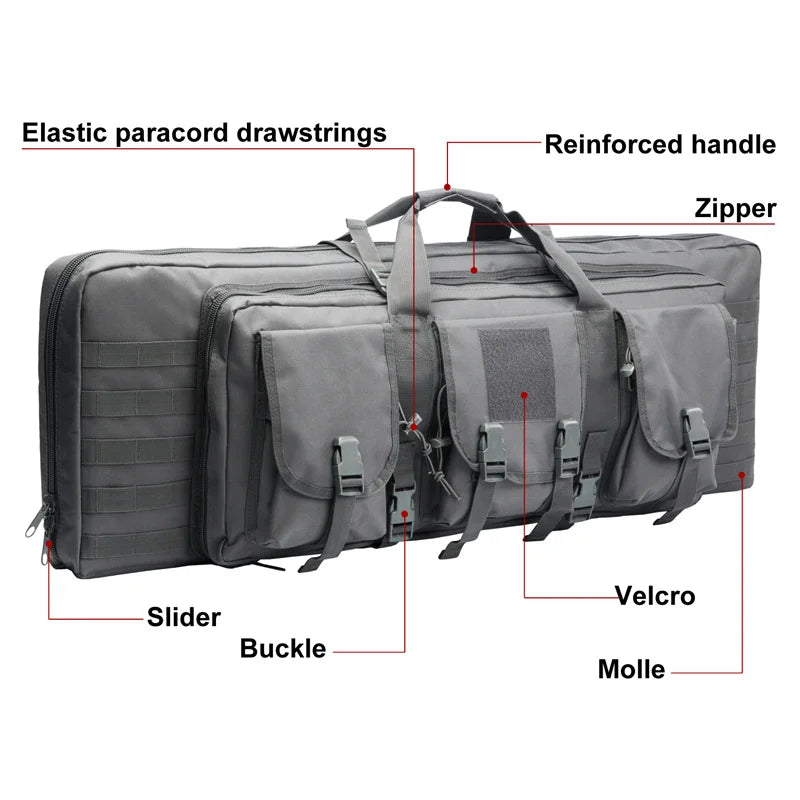 32 38 42 48 inch Tactical Double Rifle Case  Rifle Bag Sniper Airsoft Gun Case Backpack Hunting Gun