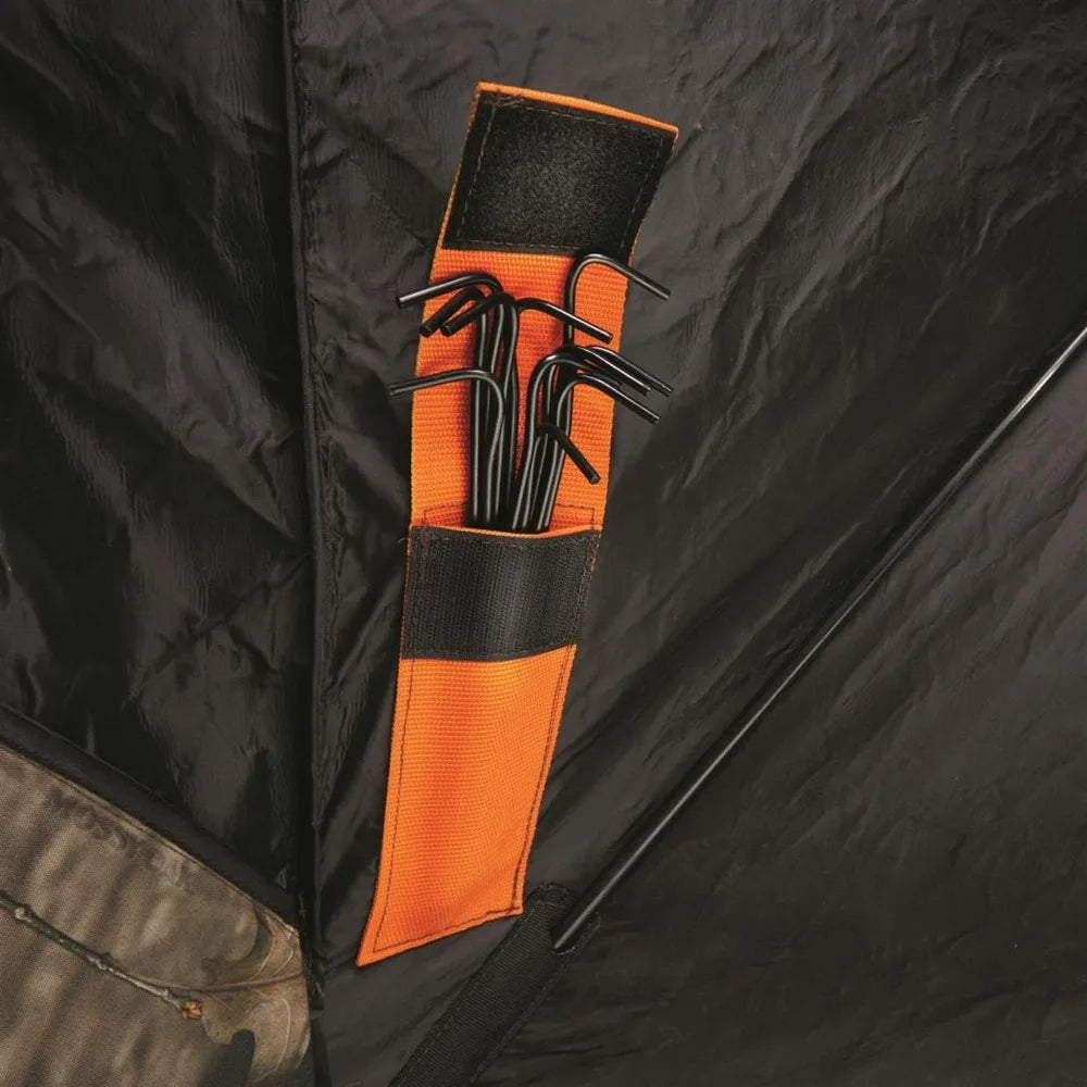 Flare 270 Pop-Up Hunting Camo Ground Blind for Deer, Duck, Bow, and Turkey Hunting Gear