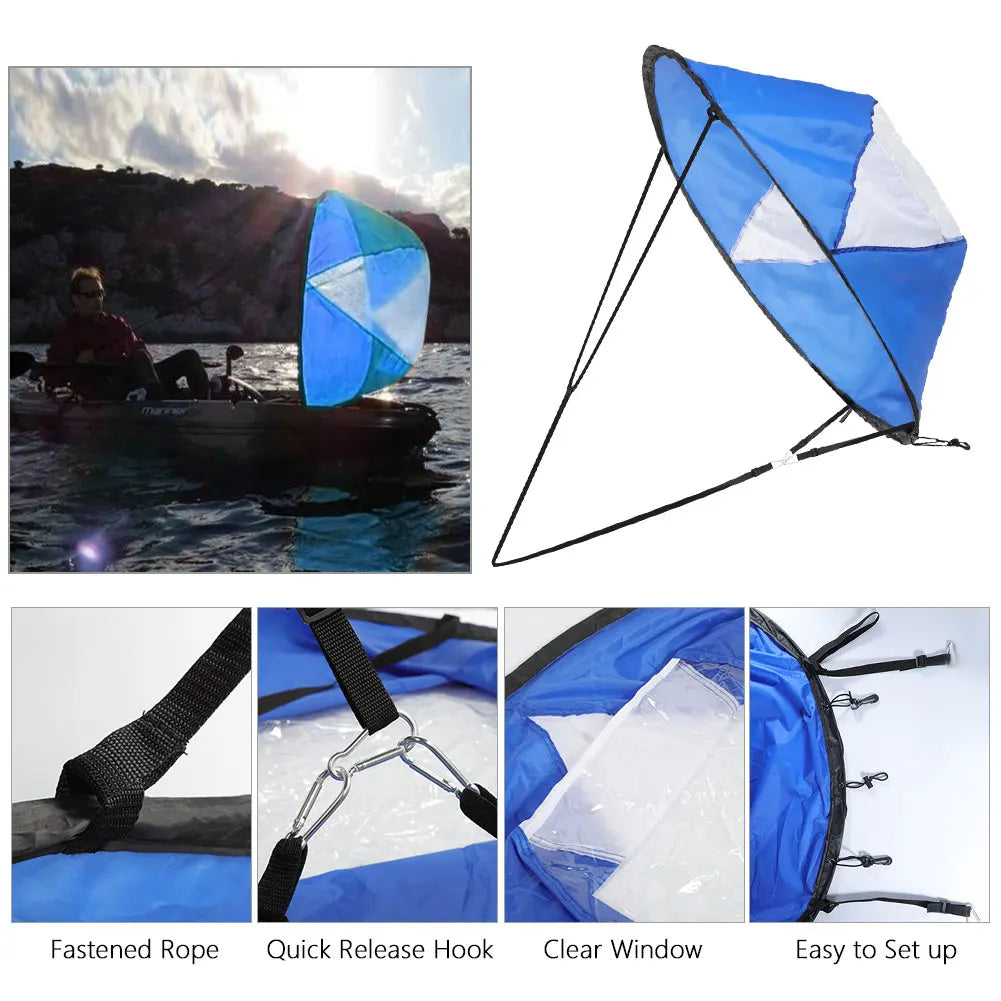 108cm Foldable Canoe Sail Portable Kayak Wind Sail With Storage Bag Kayak Accessories