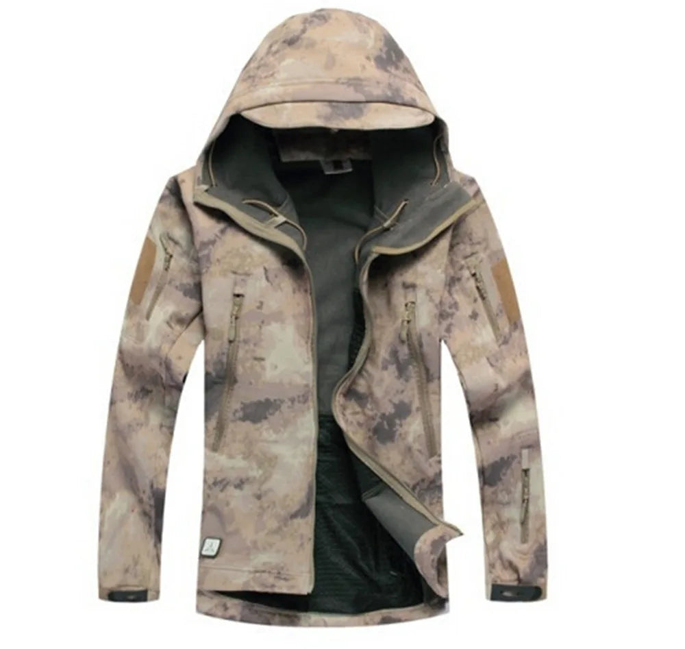 Waterproof Soft Shell Camouflage Jacket Men  Warm Camo Tactical Jackets Outdoor  Hoodie