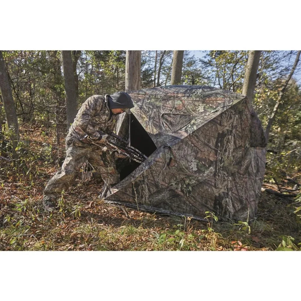 Flare 270 Pop-Up Hunting Camo Ground Blind for Deer, Duck, Bow, and Turkey Hunting Gear