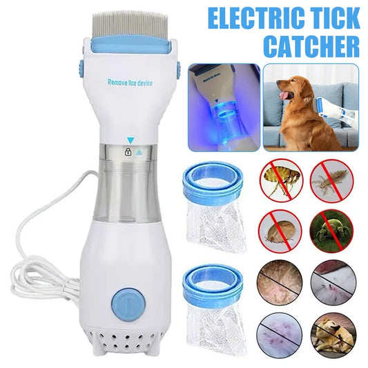 Electric Vacuum lice Grabber Comb Cats Dogs  Flea Physical Removal Killer Brush Pet Supplies