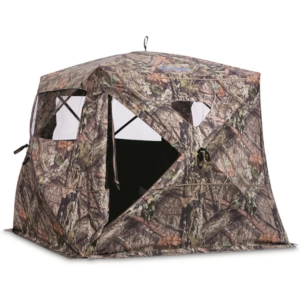 Flare 270 Pop-Up Hunting Camo Ground Blind for Deer, Duck, Bow, and Turkey Hunting Gear