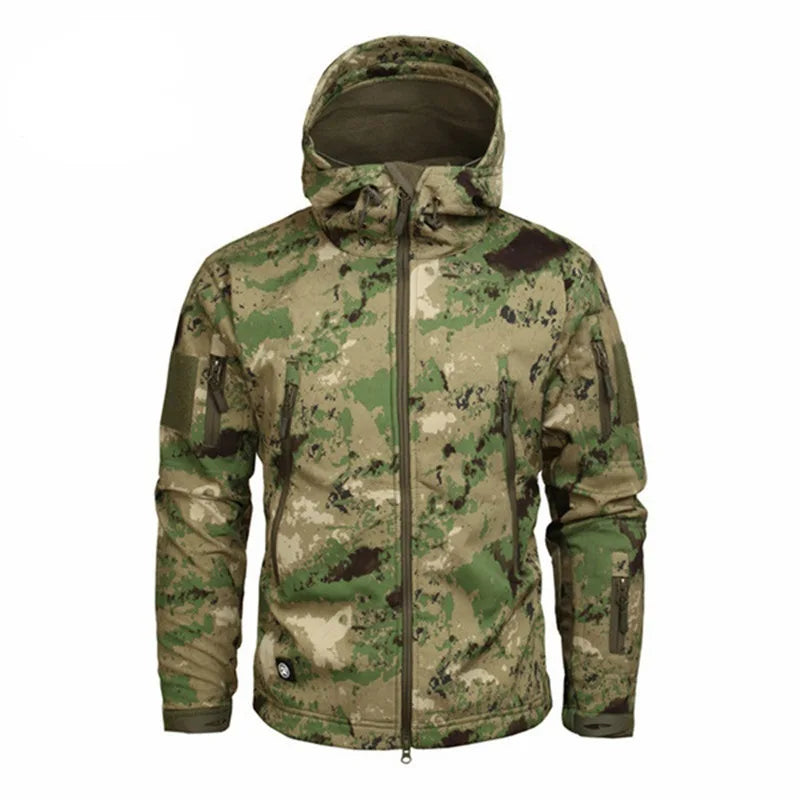 Waterproof Soft Shell Camouflage Jacket Men  Warm Camo Tactical Jackets Outdoor  Hoodie